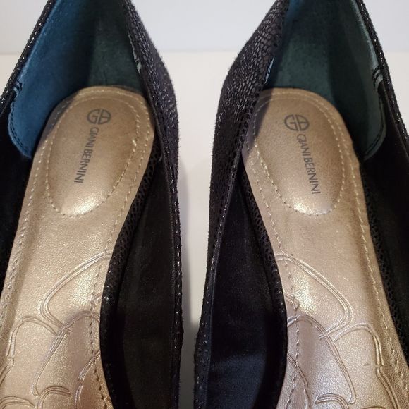 Giani Bernini Women's Soria Open-Toe Pumps Black Snake Print Size 8.5 M - Picture 7 of 8